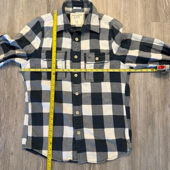 Abercrombie & Fitch Mens Small Vintage Y2K Muscle Fit Flannel Blue - Picture 6 of 6